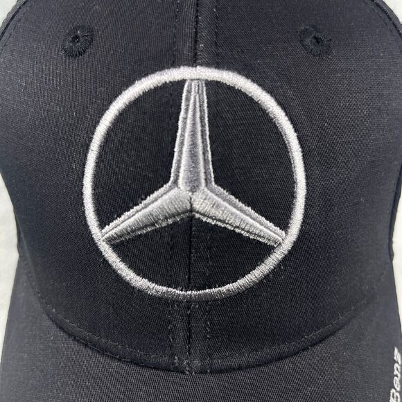 Mercedes Benz Baseball Cap Strap Back Adjustable Black Embroidered One Size - Picture 6 of 11